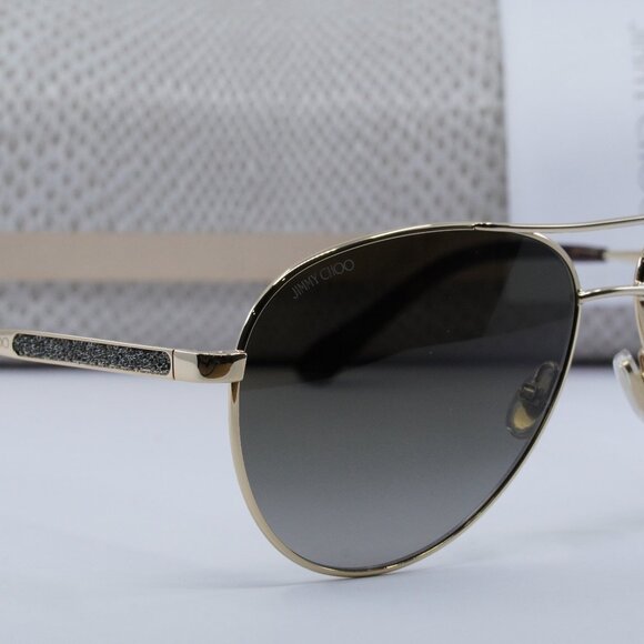 Jimmy Choo JIMENA/S 006J HA Aviator Sunglasses - Gold/Havana/Brown main image 10